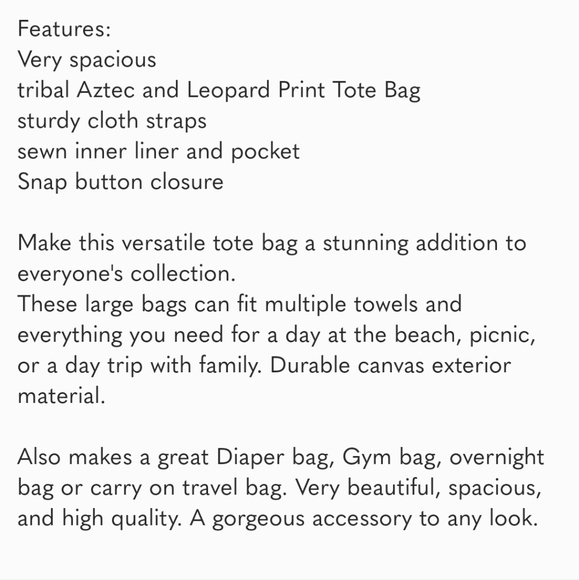 Aztec Tote Bag - Picture 6 of 6